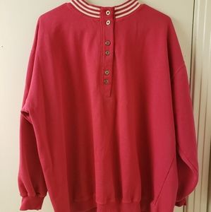 Vintage Cheetah Mervyn Pink Sweater w/ buttons